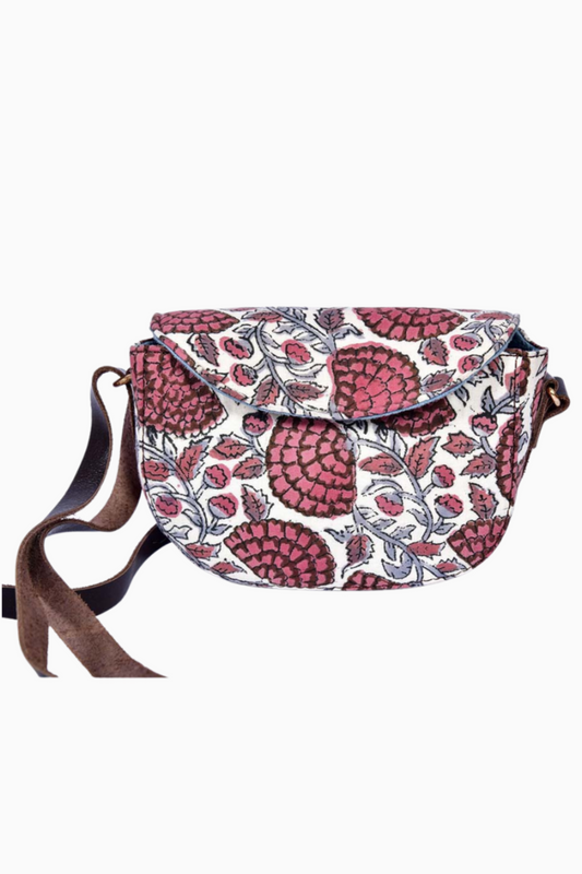 Rosewood Blockprinted Cross Body Bags