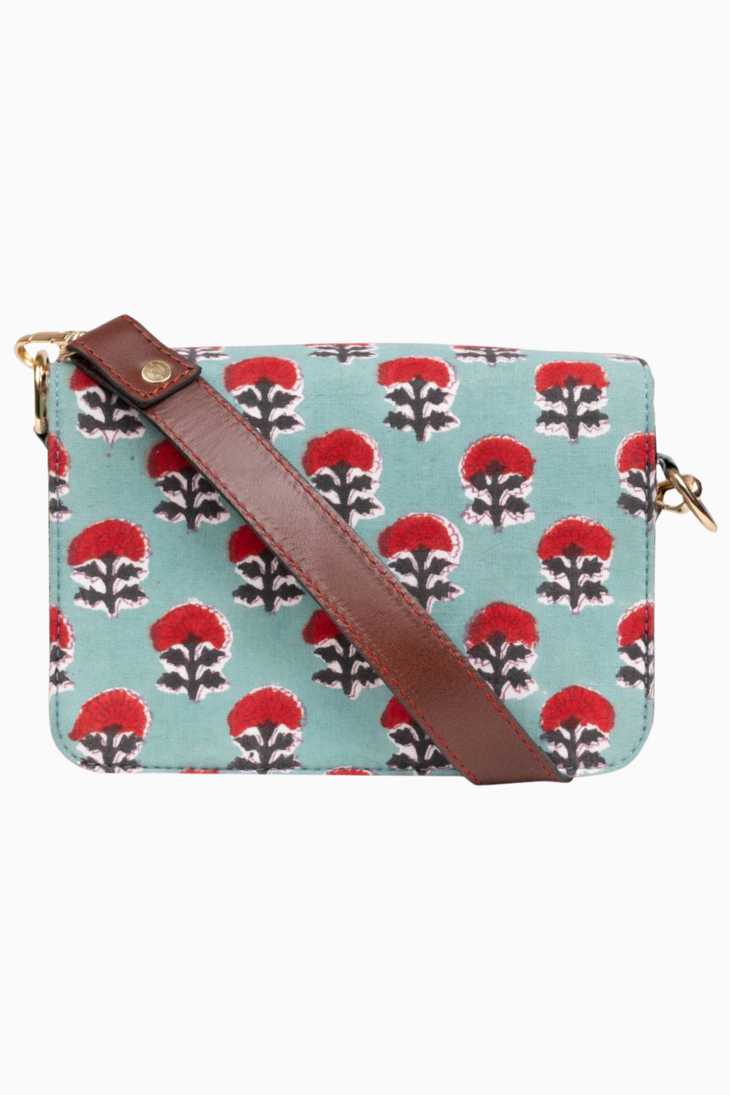 Raspberry Rush Blockprinted Cross Body Bags