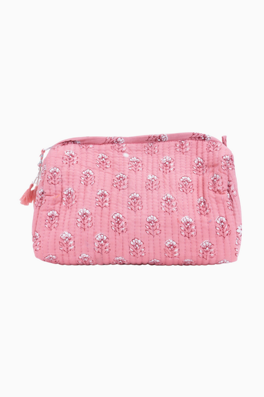 Pink Plum Blockprinted Pouches