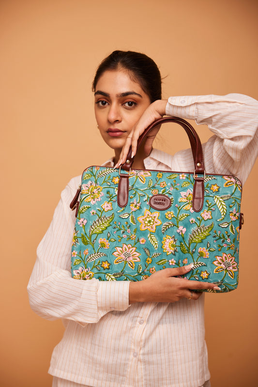 Tiffany Blue Sleek Laptop Bag