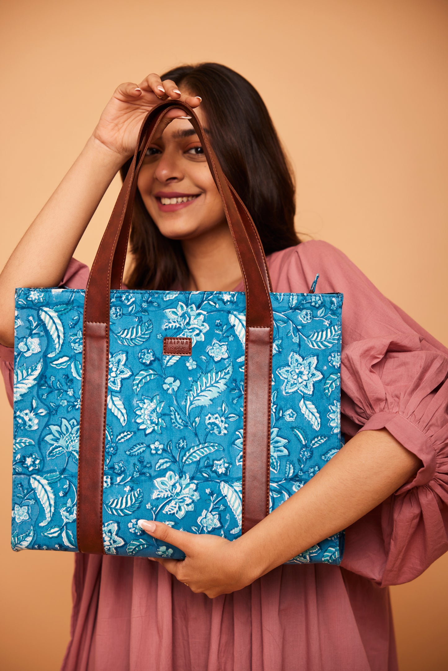 Blue Depths Structured Tote Bag