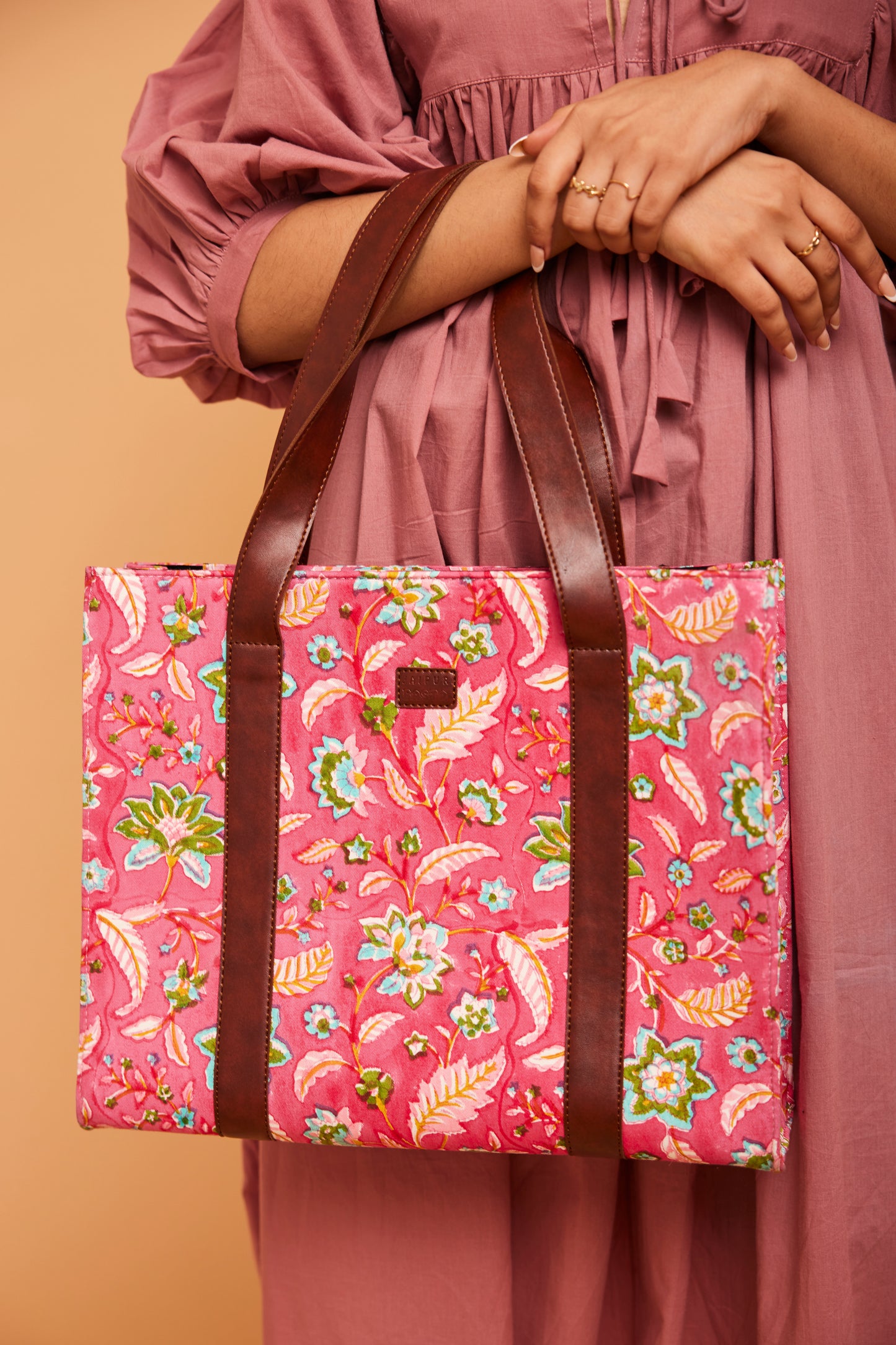 Pink Blush Structured Tote Bag