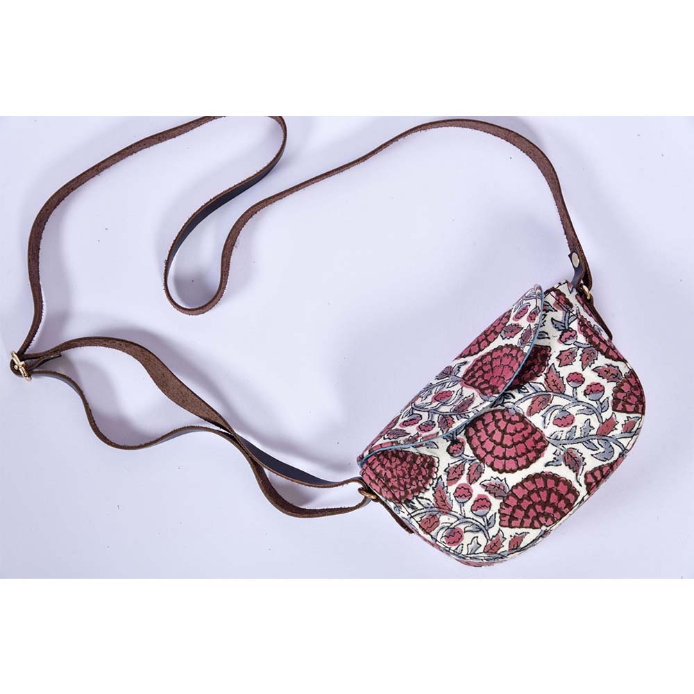 Rosewood Blockprinted Cross Body Bags