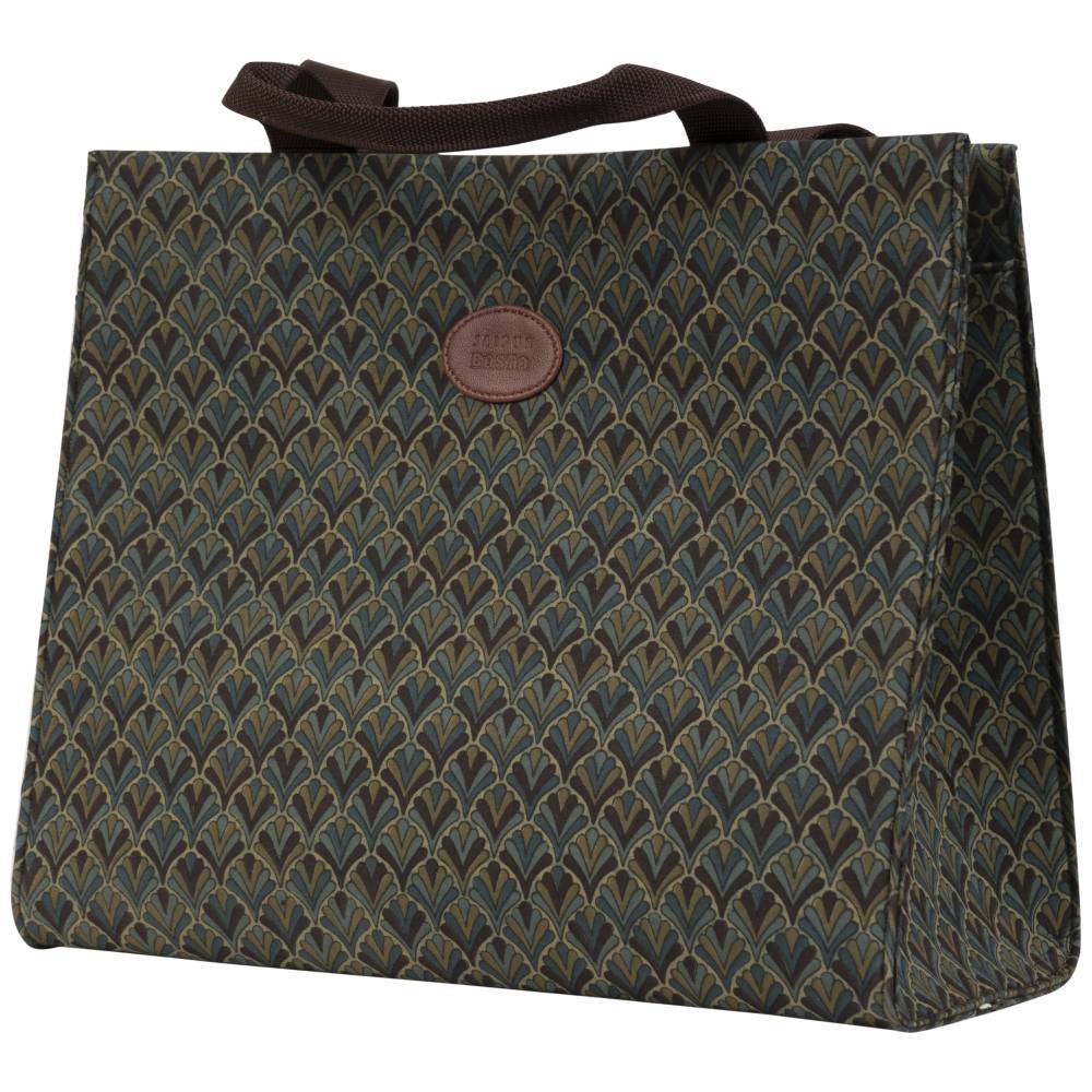 Olive Mist Blockprinted Shopper Tote