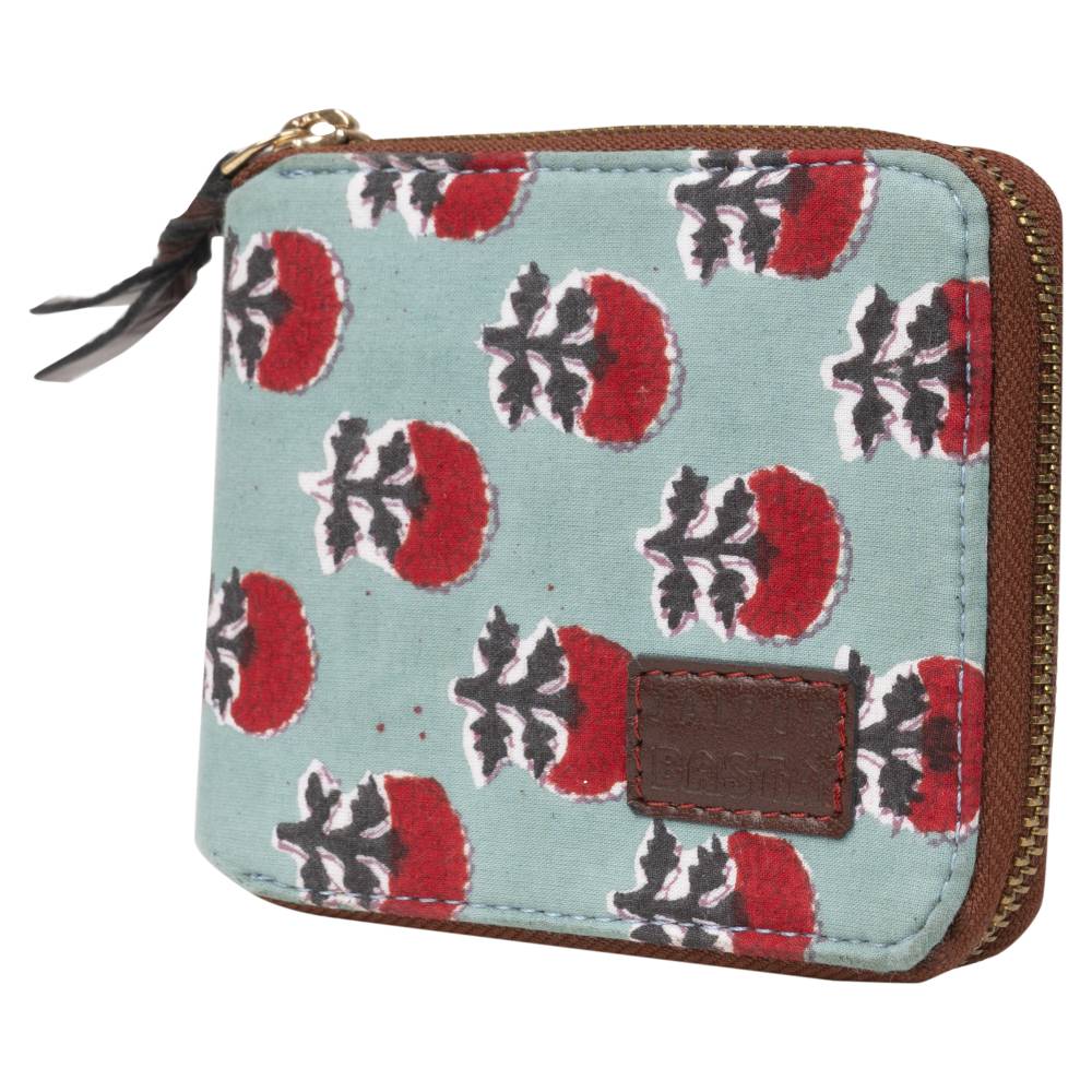 Rasberry Rush Blockprinted Wallet