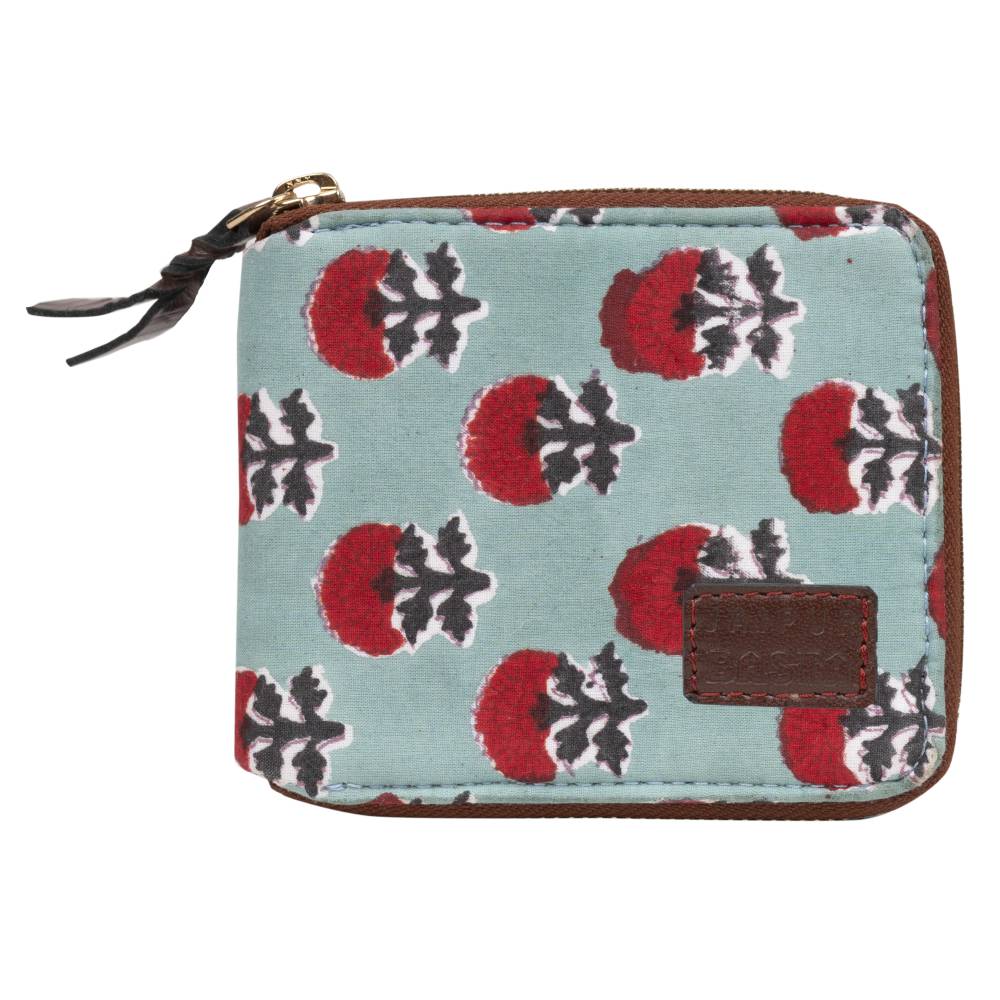 Rasberry Rush Blockprinted Wallet