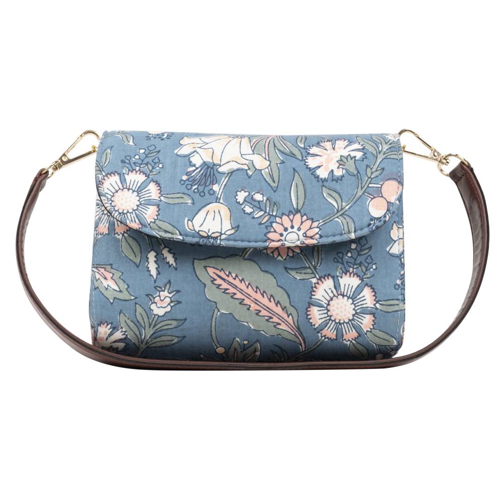 Floral Fantasy Blockprinted Satchel Bags