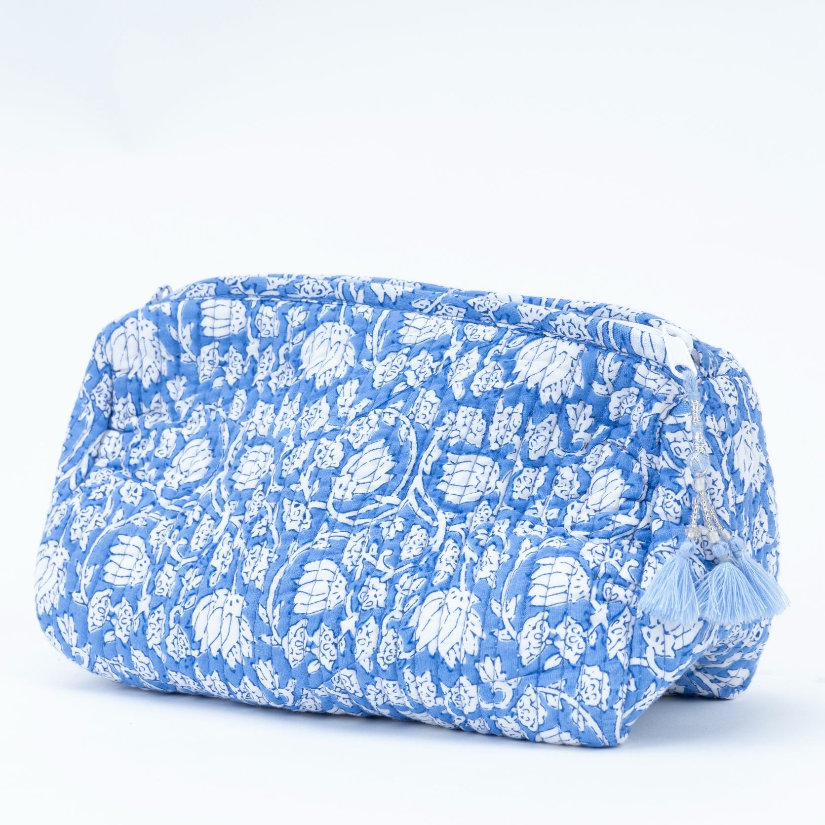 Misty Blue Blockprinted Pouches