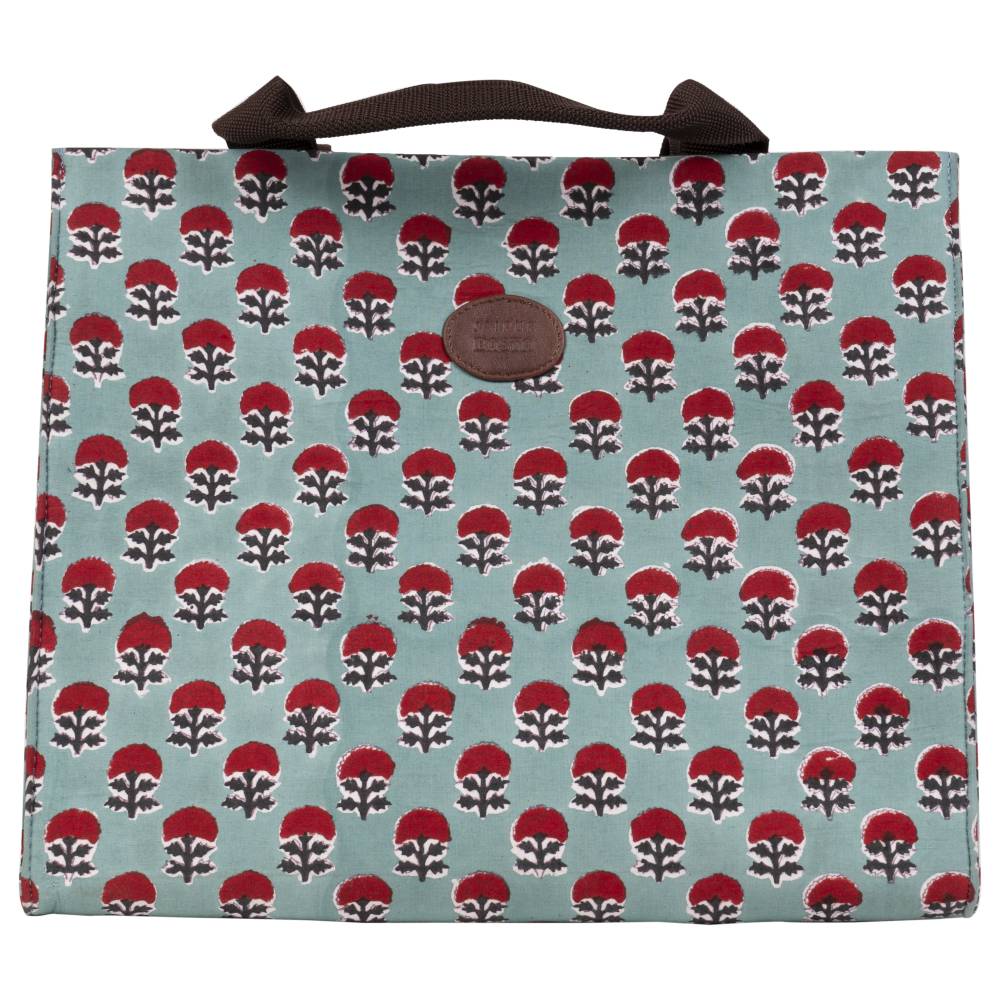 Raspberry Rush Blockprinted Shopper Tote