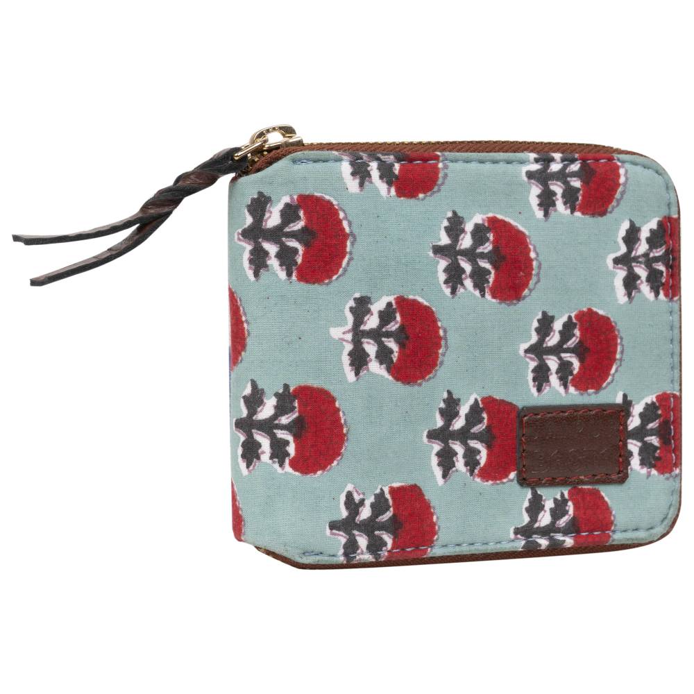 Rasberry Rush Blockprinted Wallet