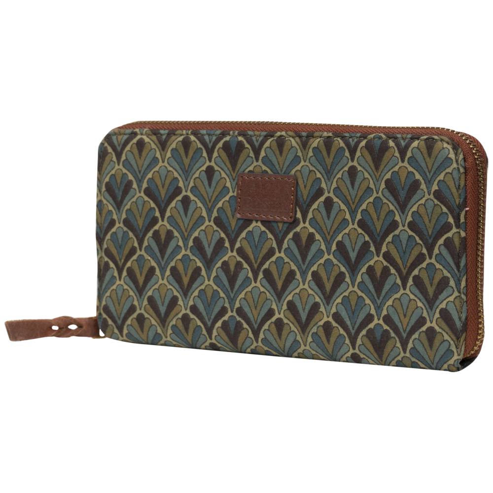 Olive Mist Blockprinted Wallet