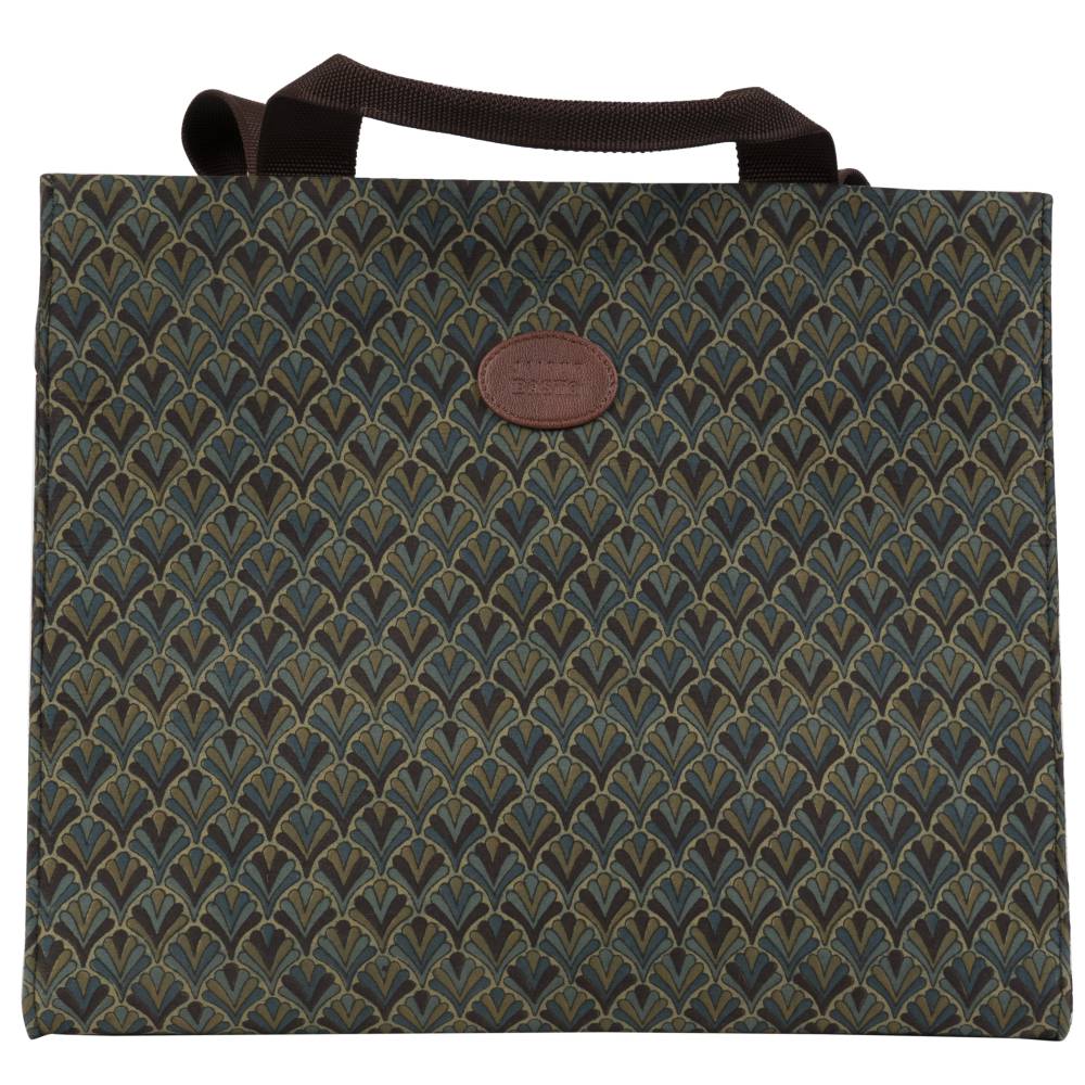 Olive Mist Blockprinted Shopper Tote