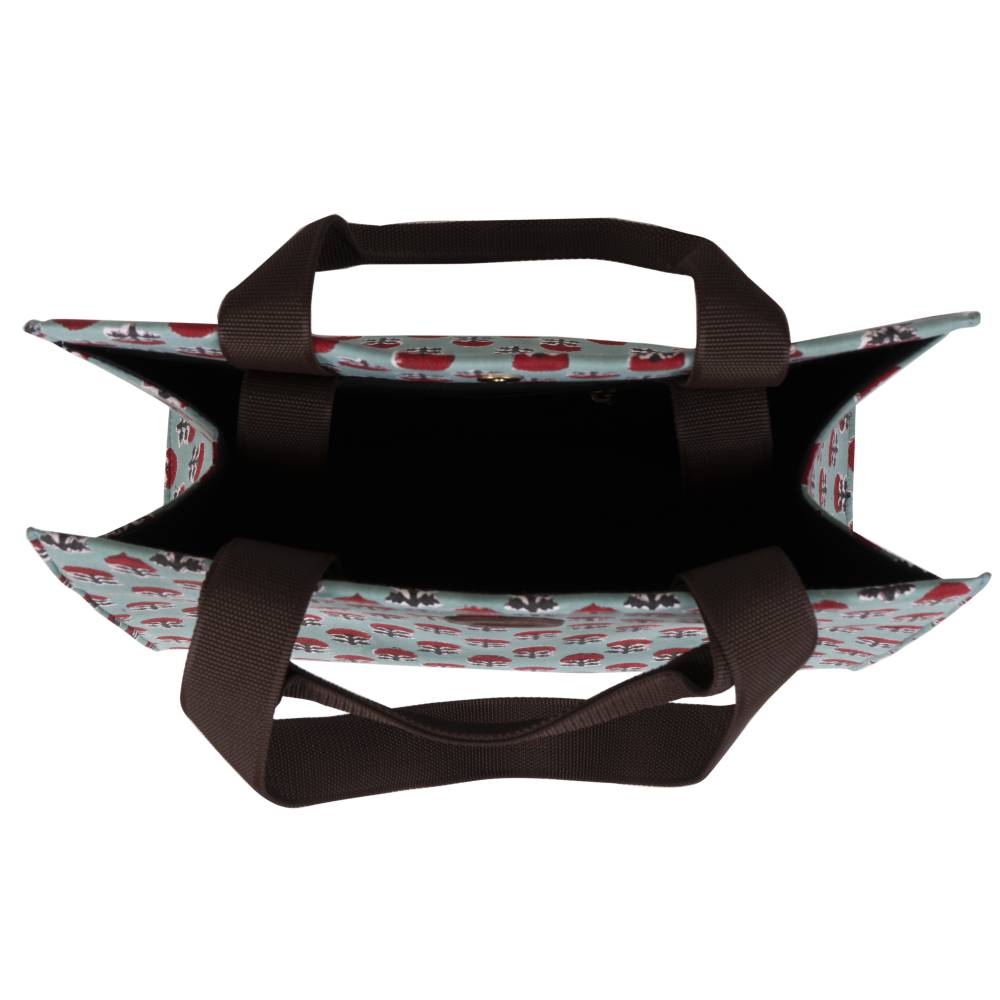 Raspberry Rush Blockprinted Shopper Tote