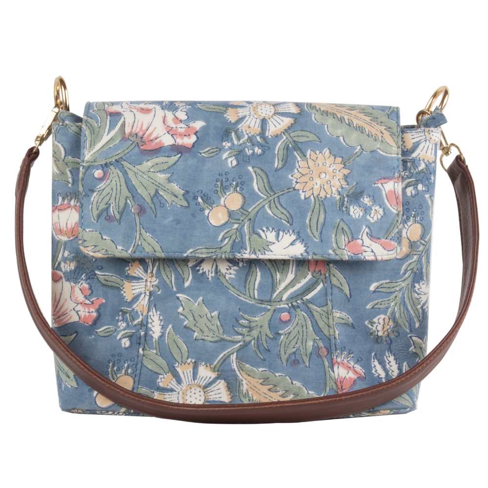 Floral Fantasy Blockprinted Shoulder Bags