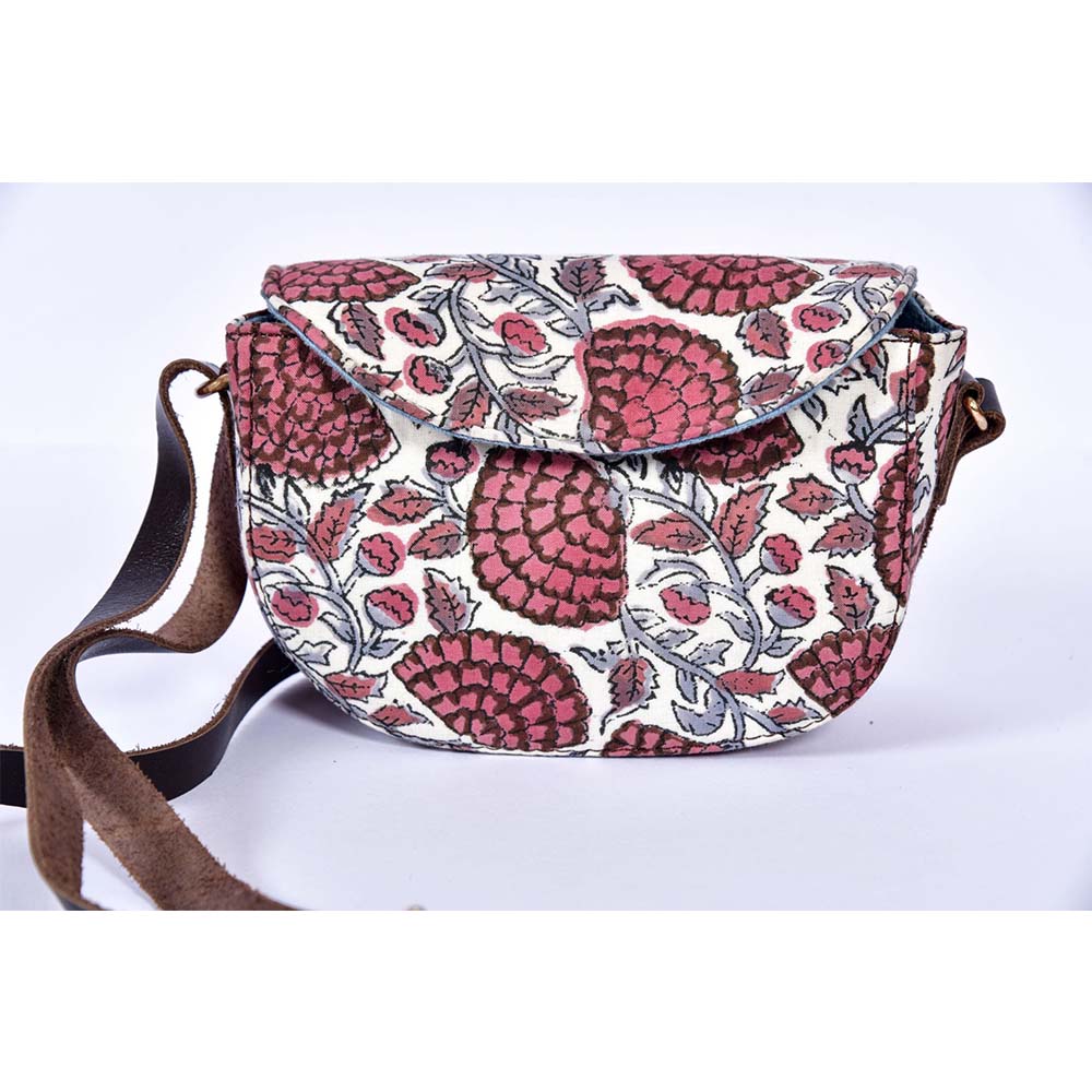 Rosewood Blockprinted Cross Body Bags