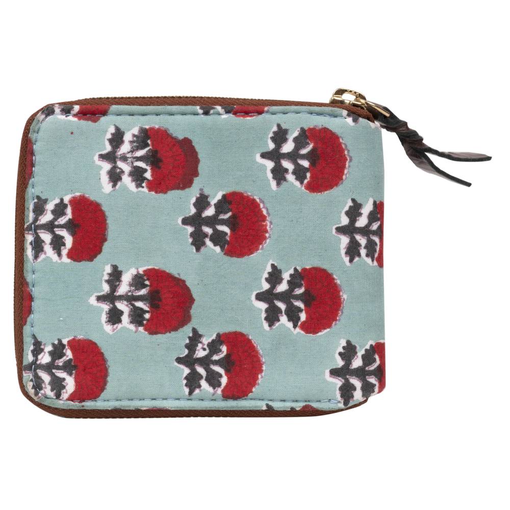 Rasberry Rush Blockprinted Wallet
